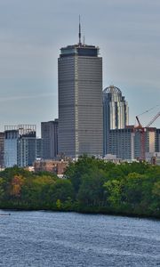 Preview wallpaper city, buildings, skyscrapers, river, boston, usa