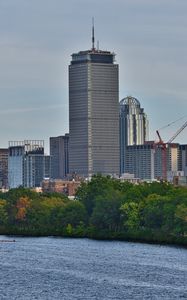 Preview wallpaper city, buildings, skyscrapers, river, boston, usa