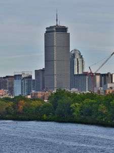 Preview wallpaper city, buildings, skyscrapers, river, boston, usa