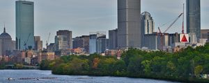 Preview wallpaper city, buildings, skyscrapers, river, boston, usa