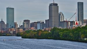 Preview wallpaper city, buildings, skyscrapers, river, boston, usa