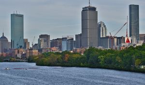 Preview wallpaper city, buildings, skyscrapers, river, boston, usa