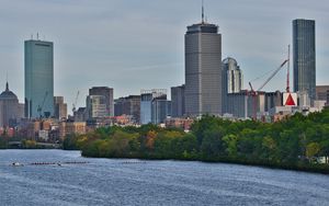 Preview wallpaper city, buildings, skyscrapers, river, boston, usa