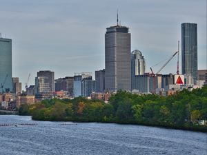 Preview wallpaper city, buildings, skyscrapers, river, boston, usa