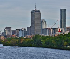 Preview wallpaper city, buildings, skyscrapers, river, boston, usa