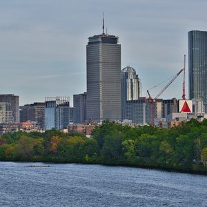 Preview wallpaper city, buildings, skyscrapers, river, boston, usa