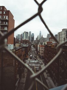 Preview wallpaper city, buildings, street, overview, aerial view