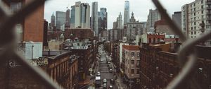 Preview wallpaper city, buildings, street, overview, aerial view