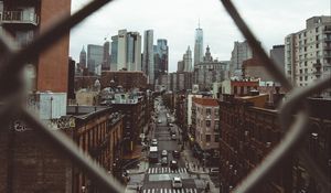 Preview wallpaper city, buildings, street, overview, aerial view