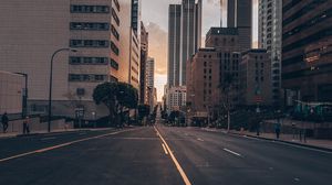 Preview wallpaper city, buildings, street, road