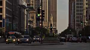 Preview wallpaper city, buildings, street, road, cars