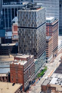 Preview wallpaper city, buildings, street, aerial view