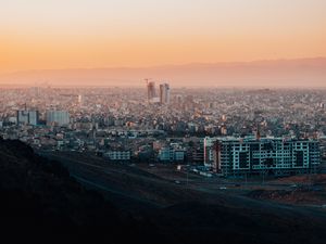 Preview wallpaper city, buildings, sunset, mashhad, iran