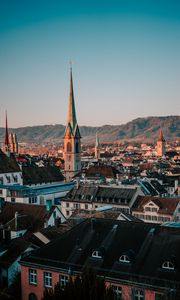 Preview wallpaper city, buildings, tower, architecture, aerial view