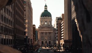 Preview wallpaper city, buildings, tower, architecture, road, street