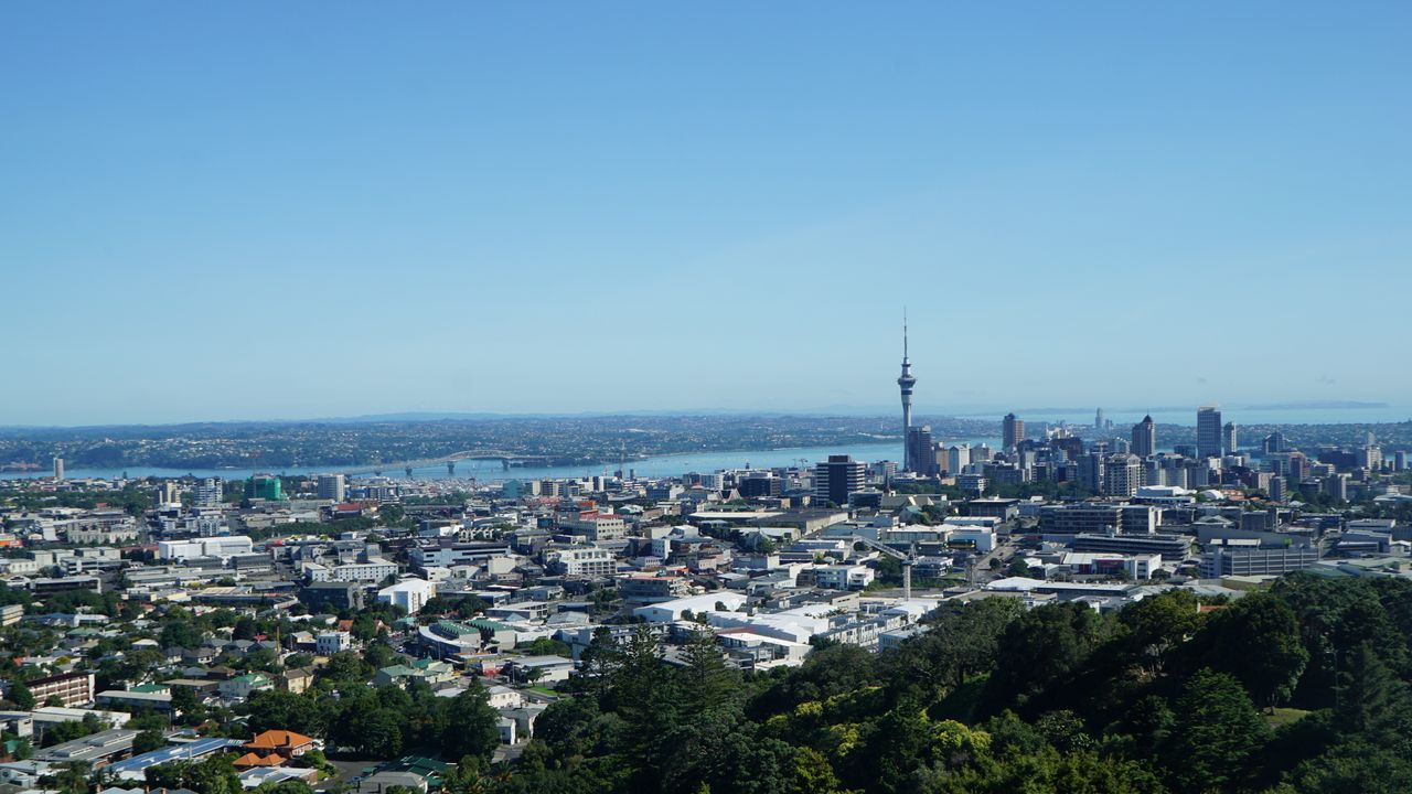 Wallpaper city, buildings, tower, aerial view, cityscape