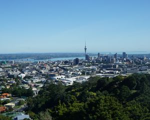 Preview wallpaper city, buildings, tower, aerial view, cityscape