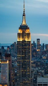 Preview wallpaper city, buildings, tower, architecture, twilight, new york