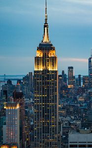 Preview wallpaper city, buildings, tower, architecture, twilight, new york