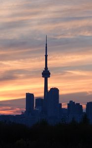 Preview wallpaper city, buildings, tower, dusk, toronto, canada