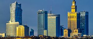 Preview wallpaper city, buildings, trees, architecture, facade