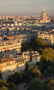 Preview wallpaper city, buildings, trees, cityscape, aerial view