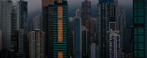 Preview wallpaper city, buildings, twilight, architecture