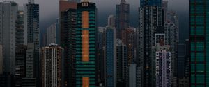 Preview wallpaper city, buildings, twilight, architecture