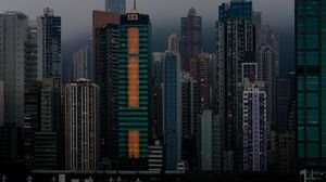 Preview wallpaper city, buildings, twilight, architecture