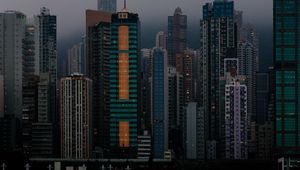 Preview wallpaper city, buildings, twilight, architecture