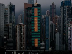 Preview wallpaper city, buildings, twilight, architecture