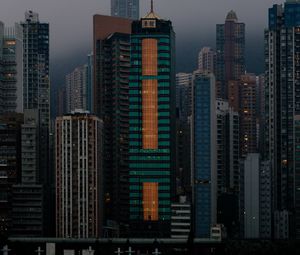 Preview wallpaper city, buildings, twilight, architecture