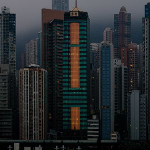 Preview wallpaper city, buildings, twilight, architecture
