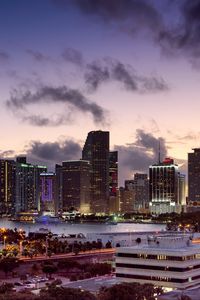 Preview wallpaper city, buildings, twilight, lights