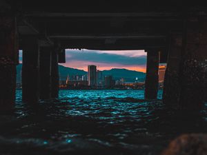 Preview wallpaper city, buildings, water, view