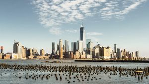 Preview wallpaper city, buildings, water