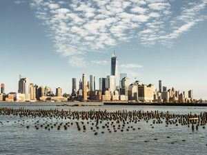 Preview wallpaper city, buildings, water