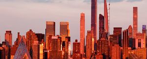Preview wallpaper city, buildings, water, architecture, twilight