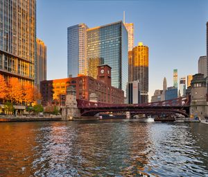 Preview wallpaper city, buildings, water, bridge, architecture