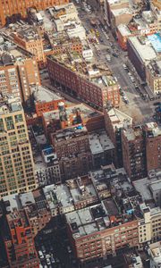 Preview wallpaper city, cityscape, aerial view, buildings, roads, new york