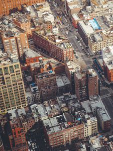 Preview wallpaper city, cityscape, aerial view, buildings, roads, new york