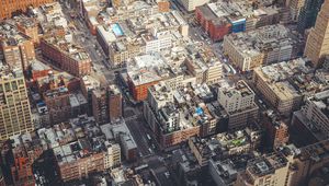 Preview wallpaper city, cityscape, aerial view, buildings, roads, new york