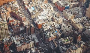 Preview wallpaper city, cityscape, aerial view, buildings, roads, new york