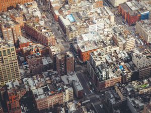 Preview wallpaper city, cityscape, aerial view, buildings, roads, new york