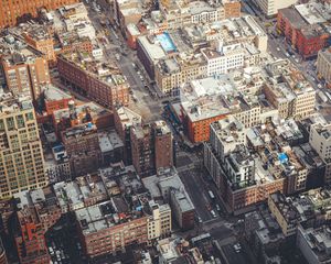 Preview wallpaper city, cityscape, aerial view, buildings, roads, new york
