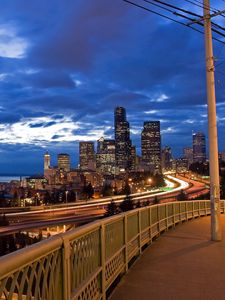 Preview wallpaper city, cityscape, bridge