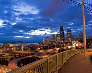 Preview wallpaper city, cityscape, bridge