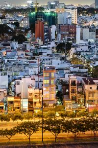 Preview wallpaper city, cityscape, buildings, aerial view, twilight