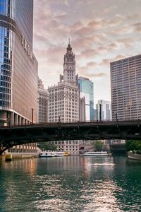 Preview wallpaper city, clock, bridge, building