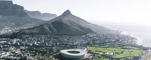 Preview wallpaper city, coast, aerial view, architecture, cape town, south africa